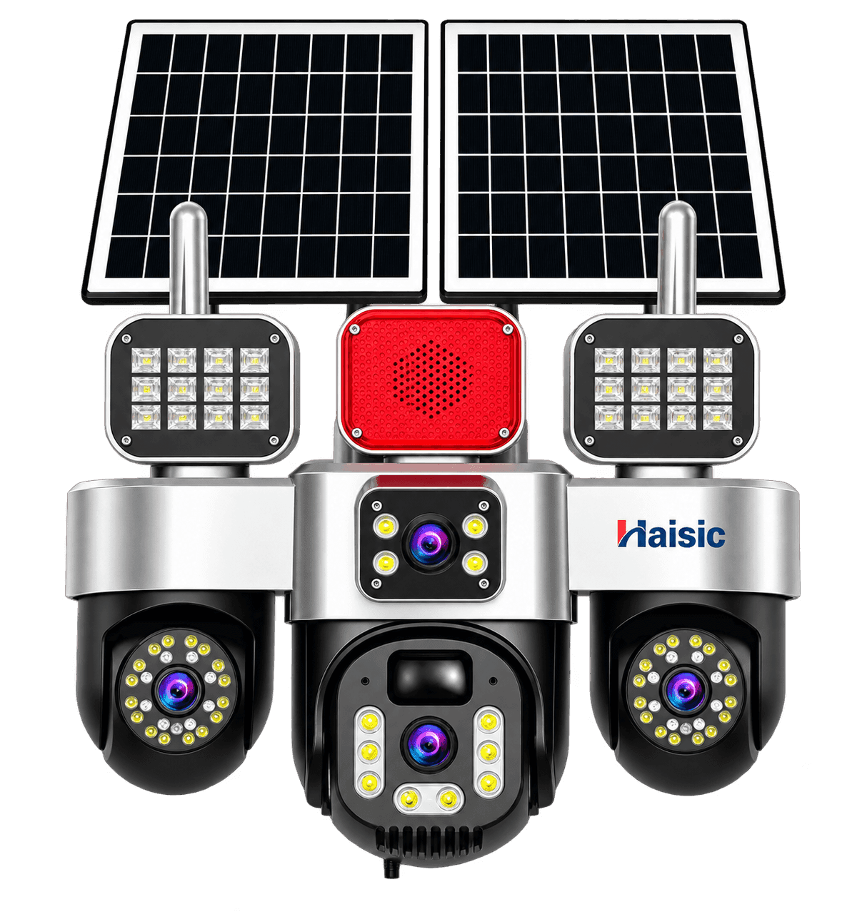 HAISIC 3-Head Solar Security Camera